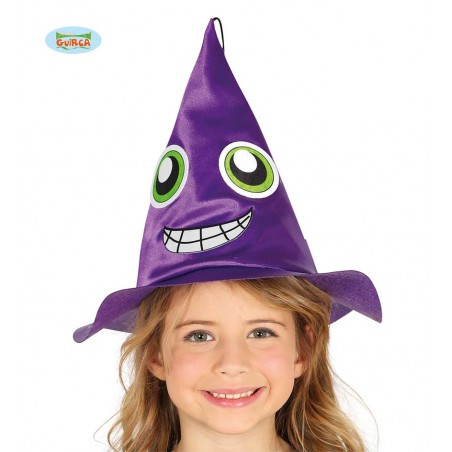 SOMBRERO BRUJA LILA INFANTIL